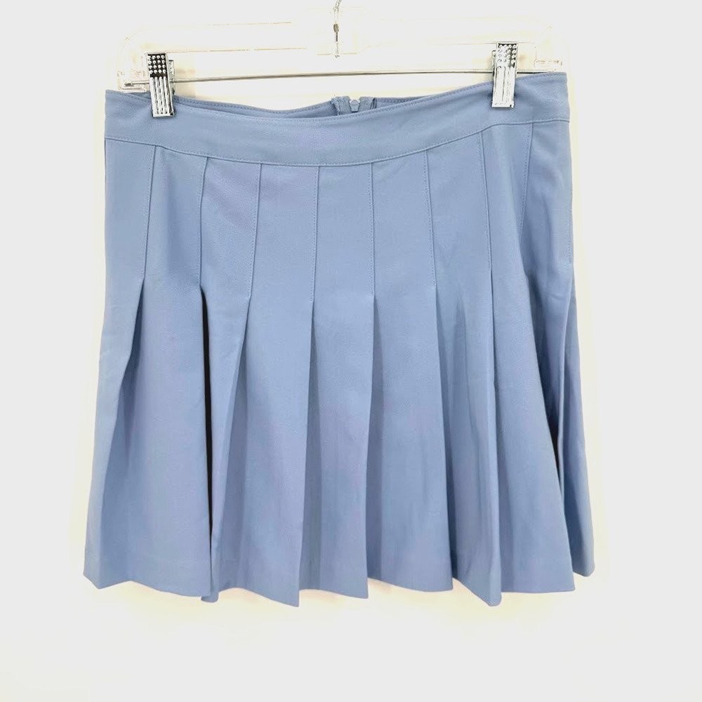 Love Tree Pleated Tennis Skirt Blue Mini Preppy Y2K Stretch Size L